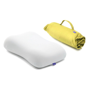 cushion lab travel deep sleep pillow – compact memory foam neck pillow for sleeping, portable pillow for hotels, camping, side & back sleepers, on the go – spark